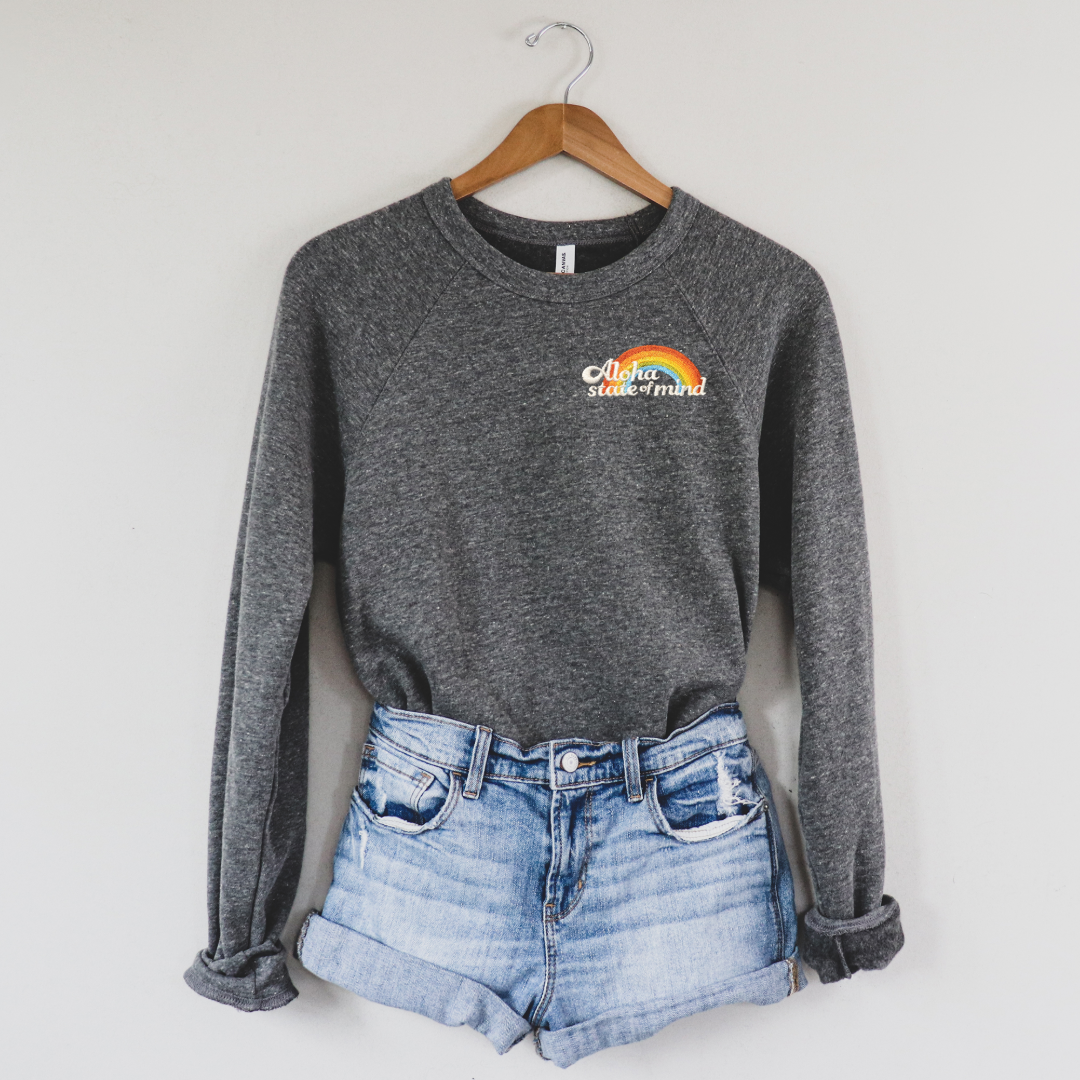 Aloha State of Mind Embroidered Crewneck Sweatshirt