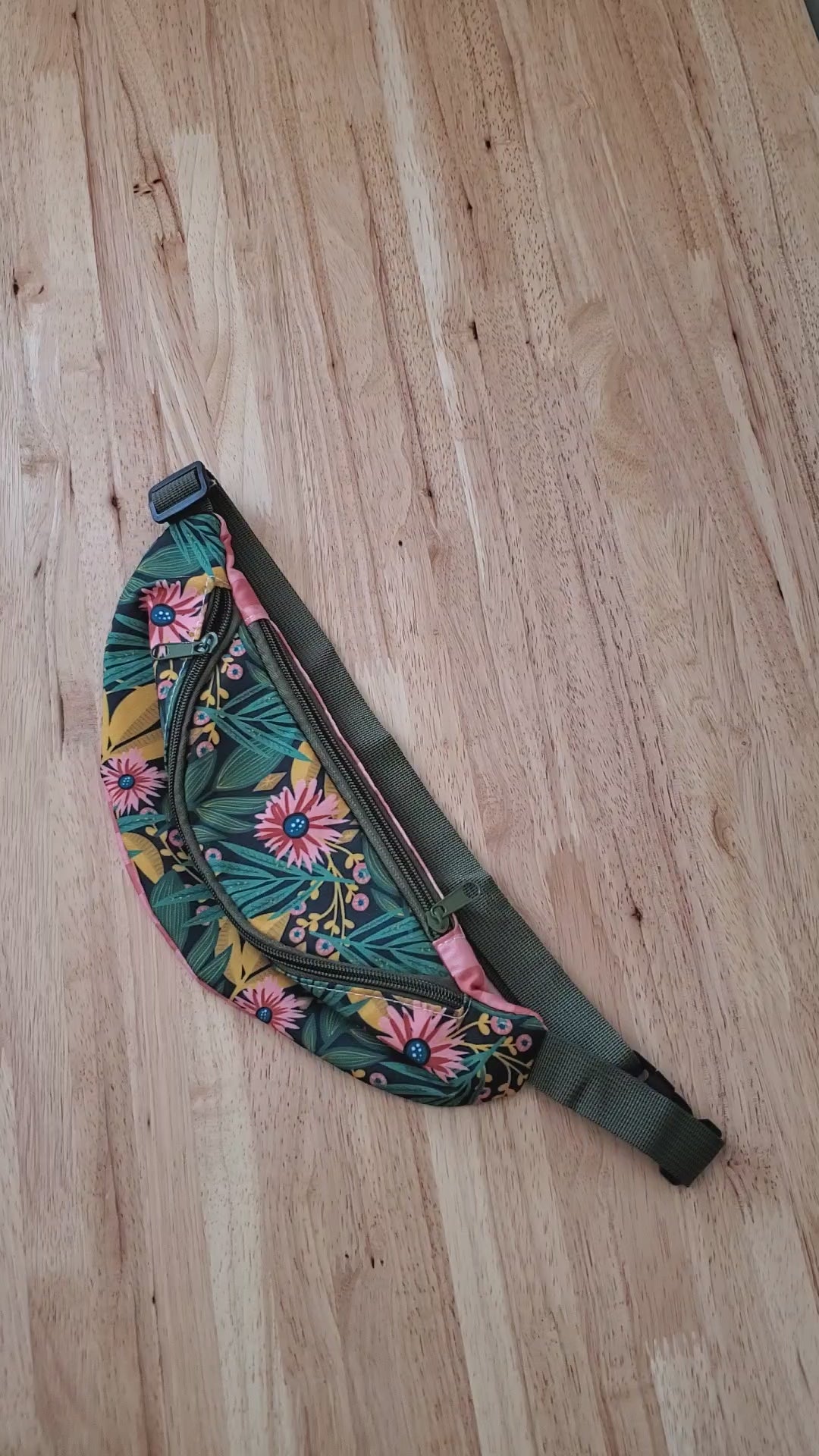 Green Floral Belt Bag
