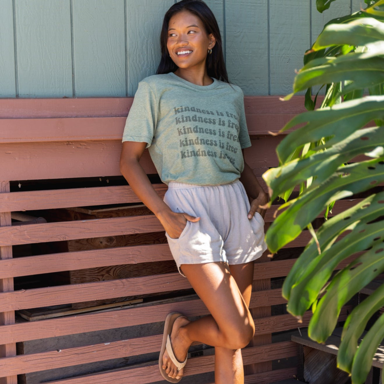 Kindness is Free Tee in Vintage Pine