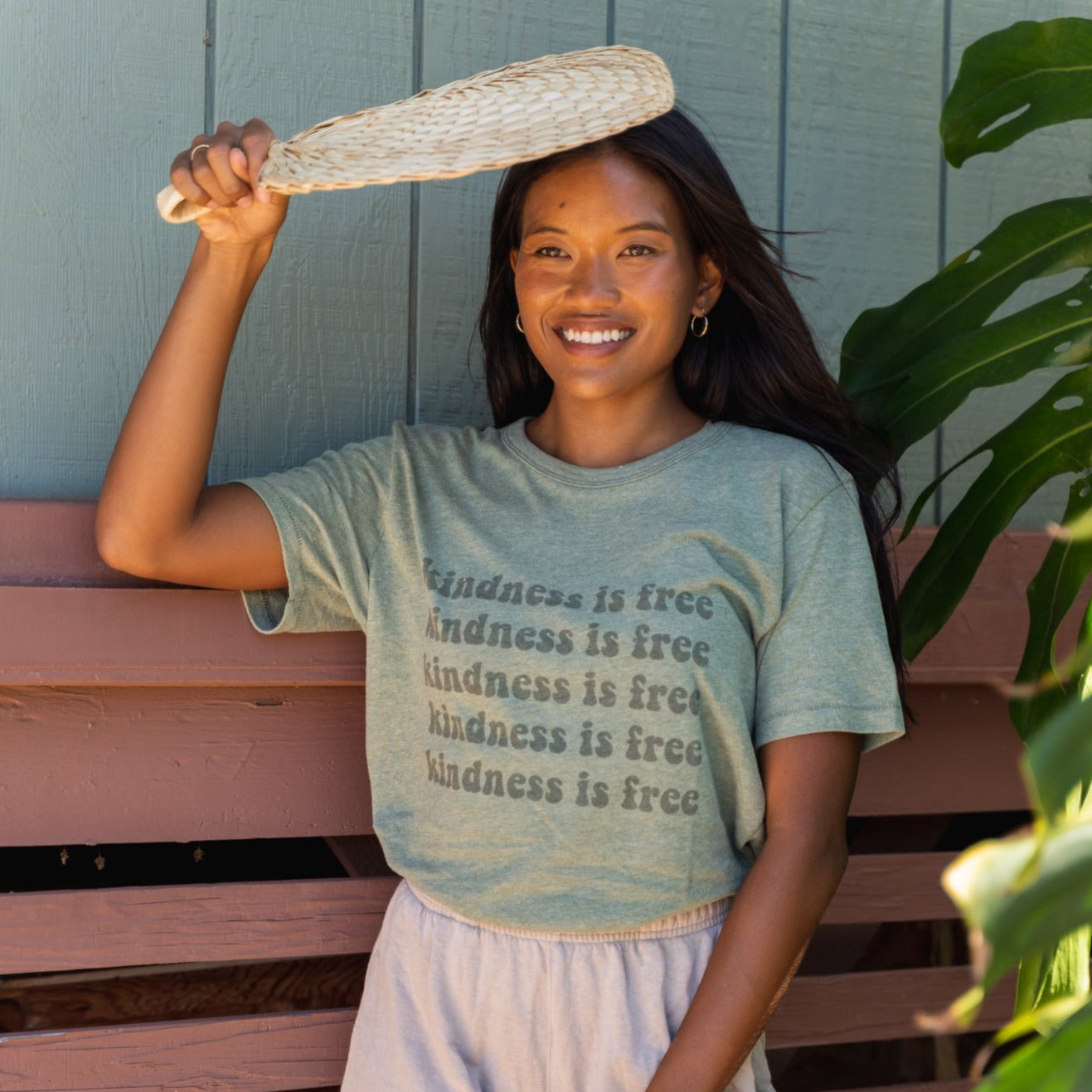 Kindness is Free Tee in Vintage Pine