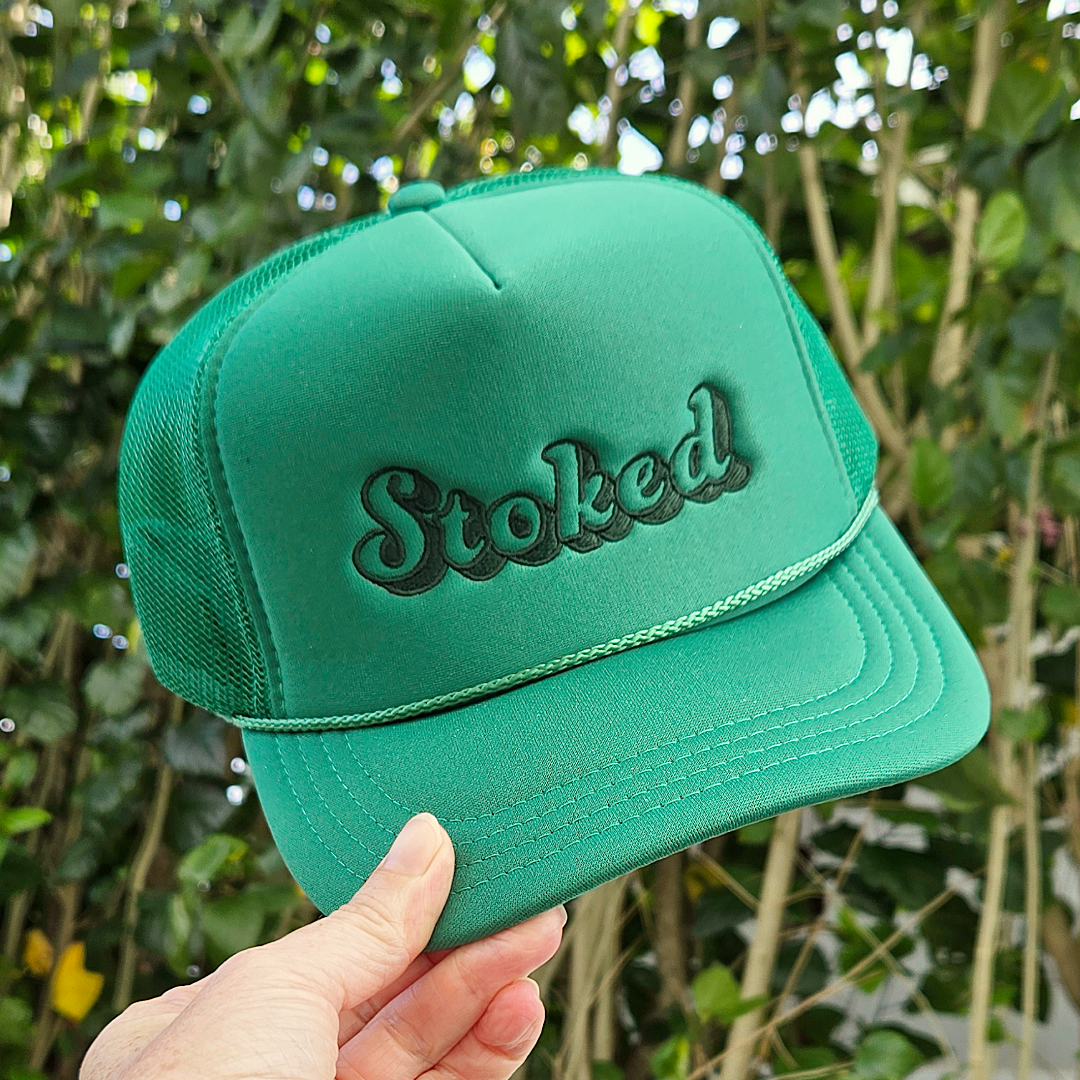 Keiki Stoked Trucker Hat in Green (youth size)