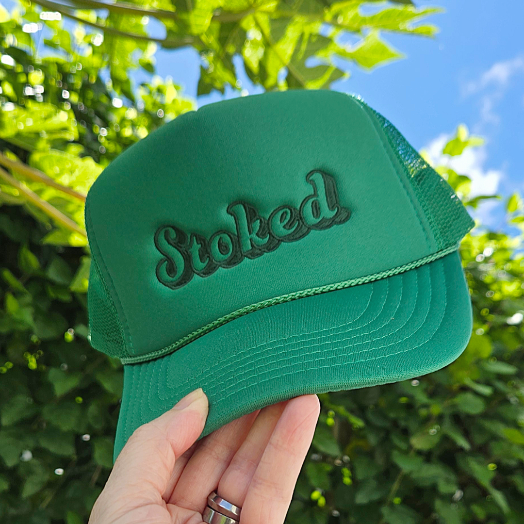 Stoked Trucker Hat in Green