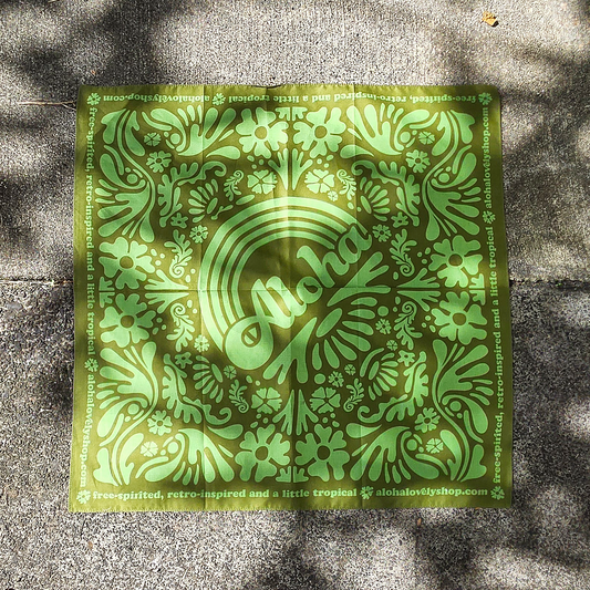 Aloha Rainbow Bandana in Green