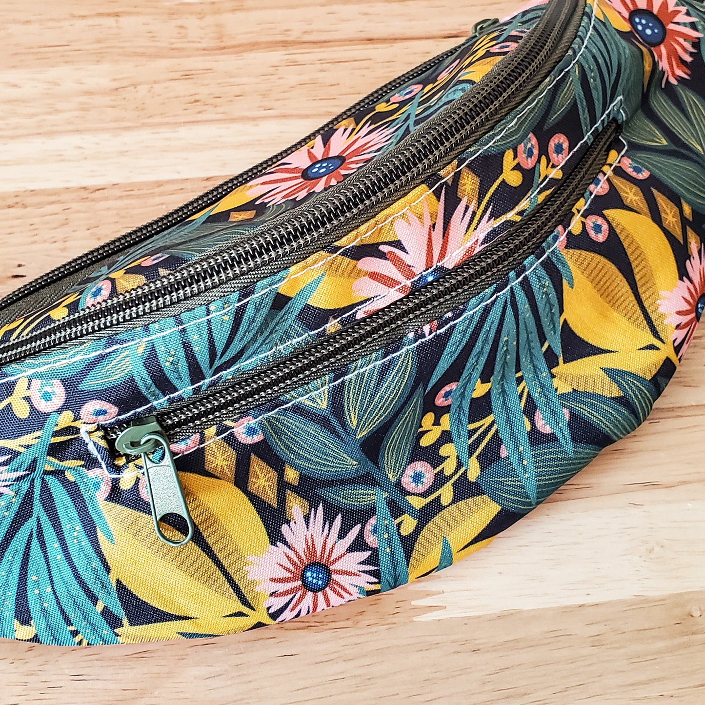 Green Floral Belt Bag