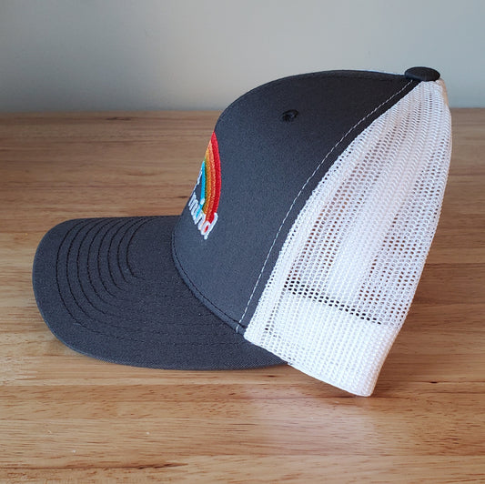 Aloha State of Mind Retro Trucker Hat in Charcoal Gray