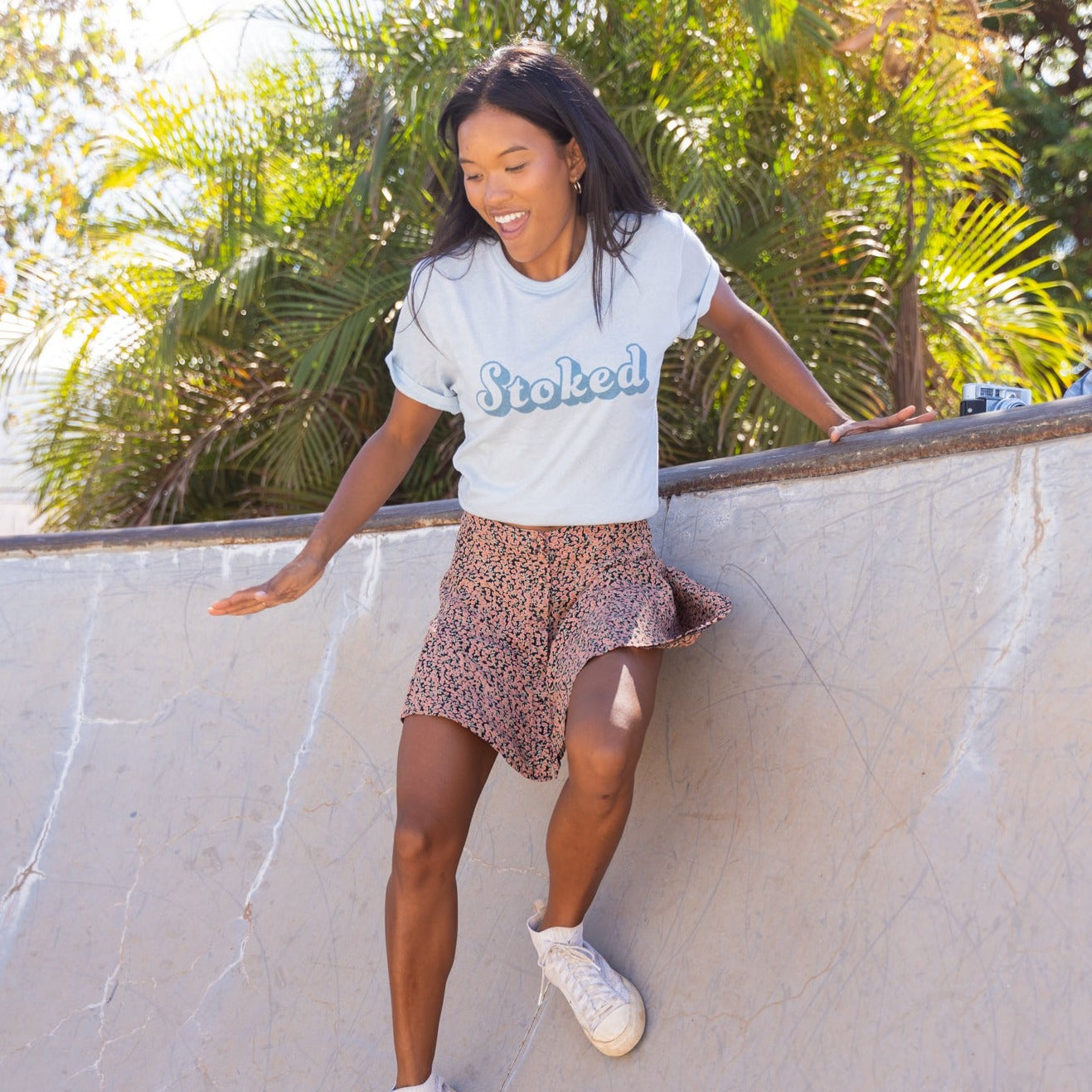 Stoked Tee in Blue Sky