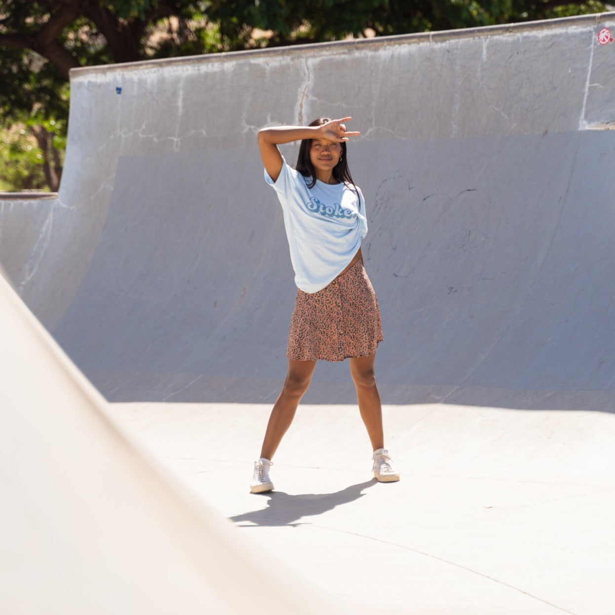 Stoked Tee in Blue Sky