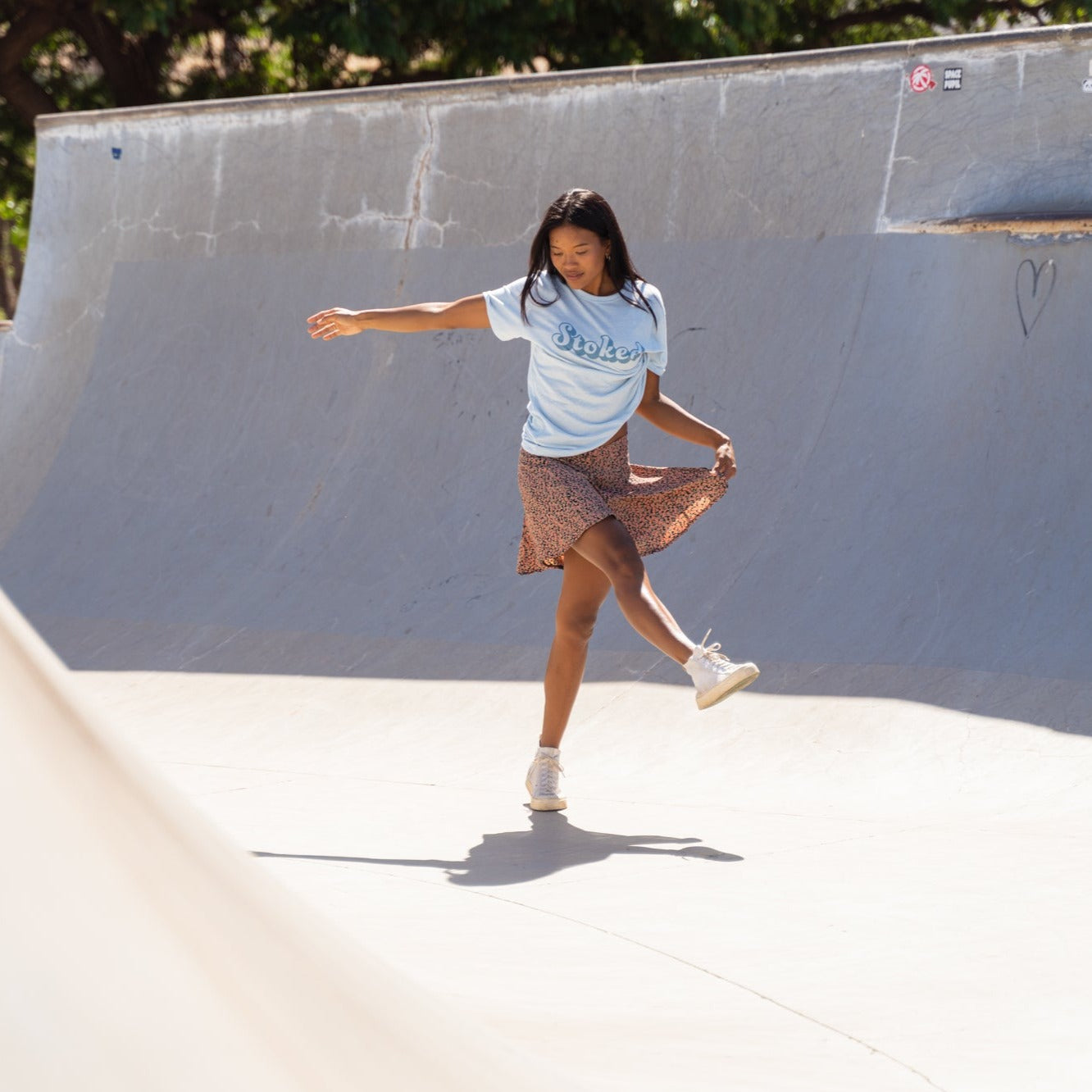 Stoked Tee in Blue Sky