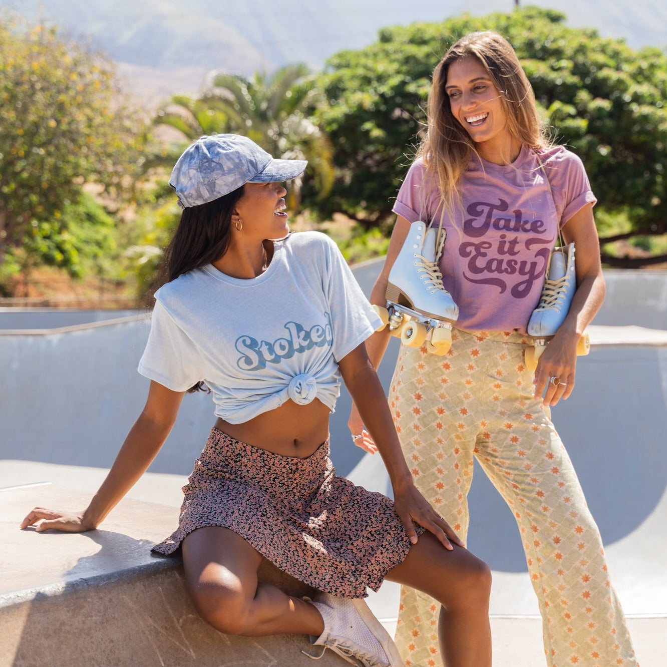 Stoked Tee in Blue Sky