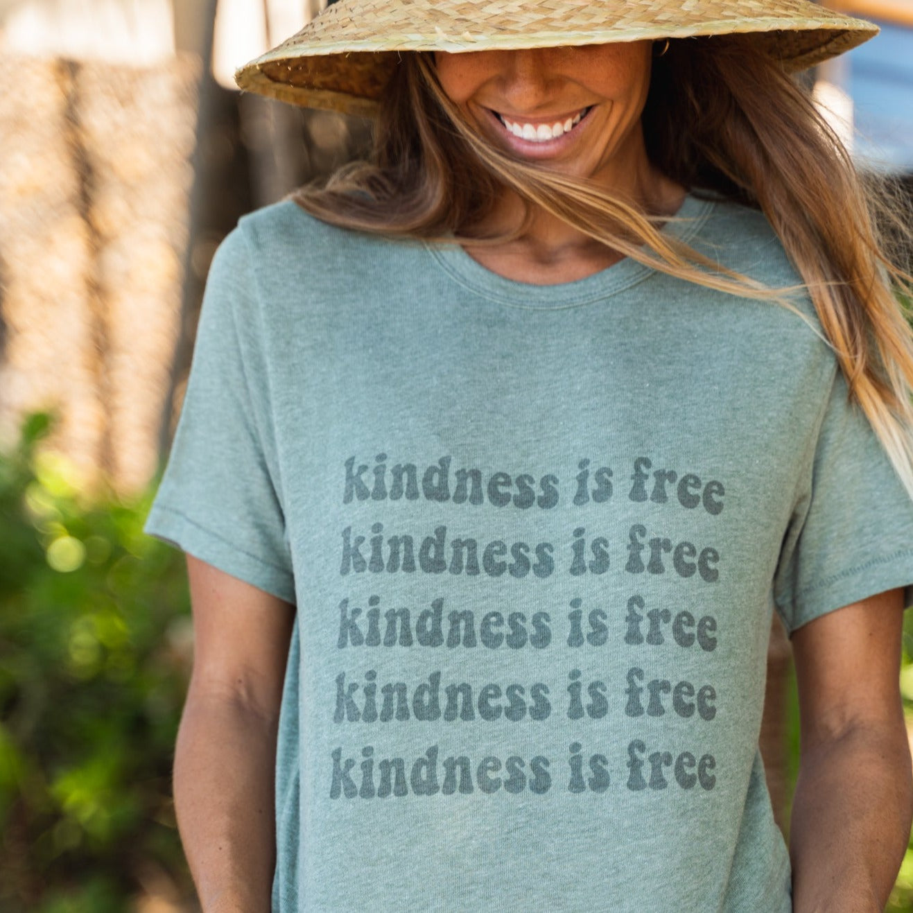 Kindness is Free Tee in Vintage Pine