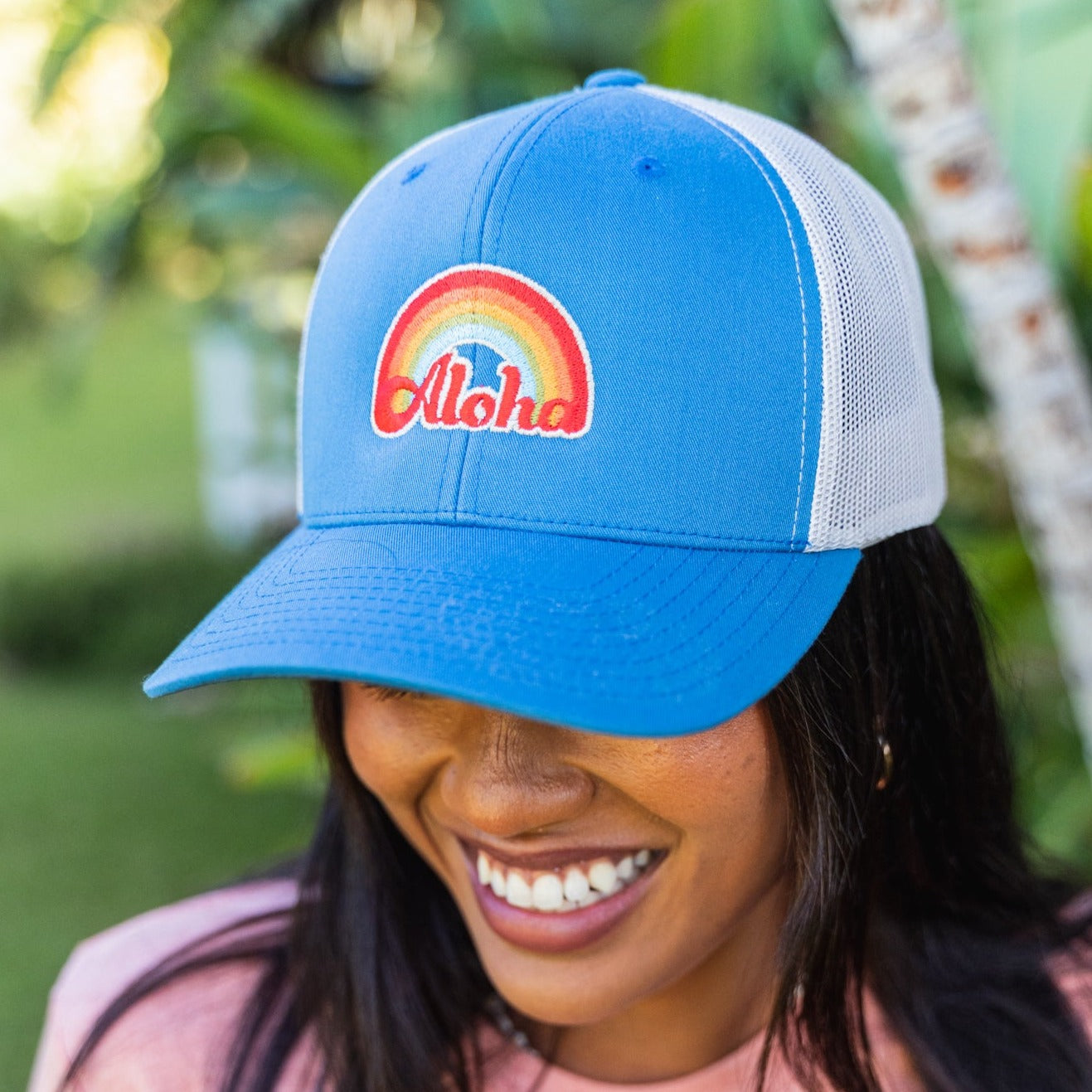 Aloha Retro Rainbow Trucker Hat