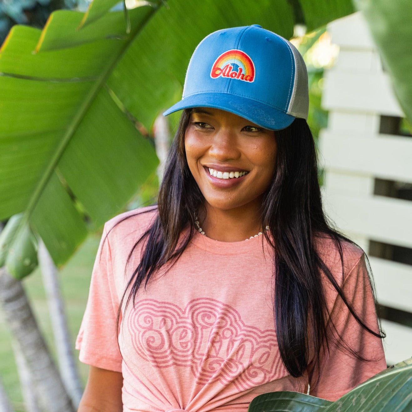 Aloha Retro Rainbow Trucker Hat