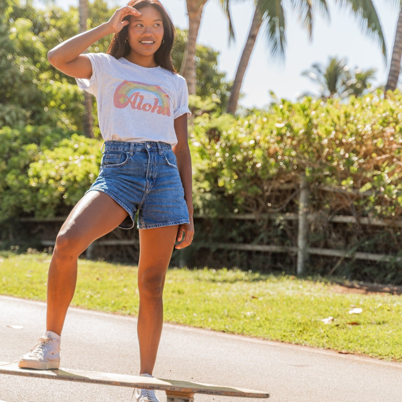 Aloha Retro Rainbow Tee