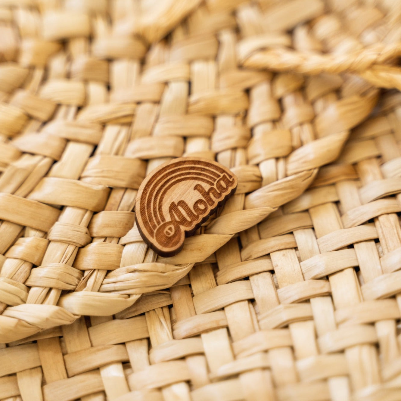 Aloha Retro Rainbow Wooden Pin