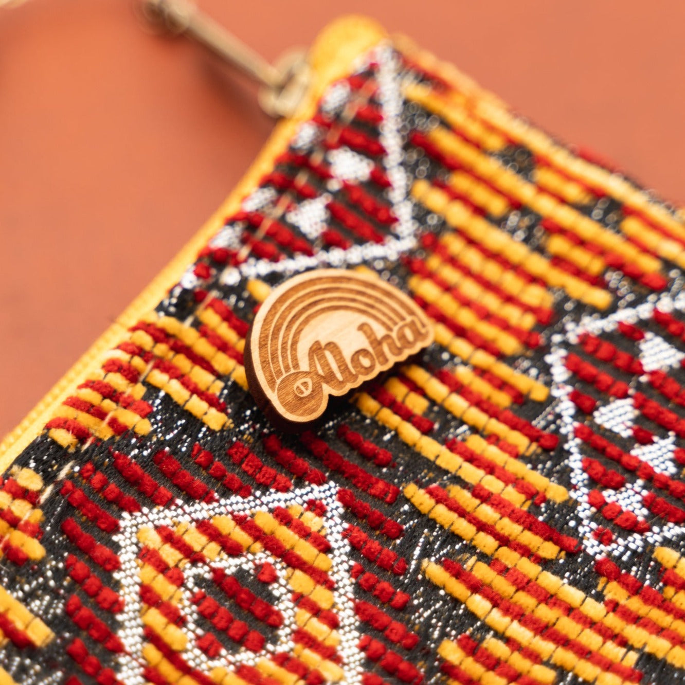 Aloha Retro Rainbow Wooden Pin