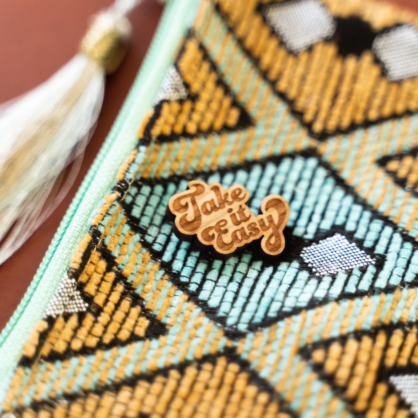 Take it Easy Wooden Pin