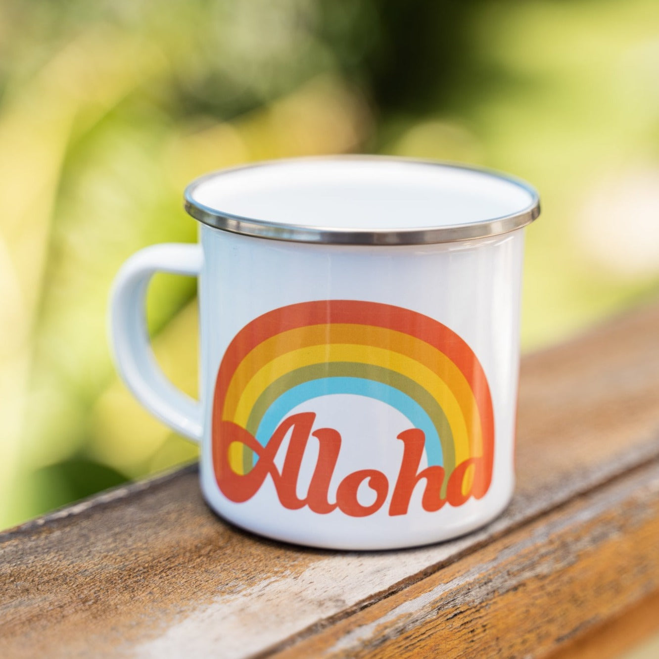 Aloha Retro Rainbow Camping Mug