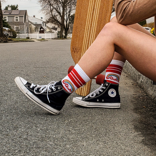 Aloha Rainbow Retro Socks