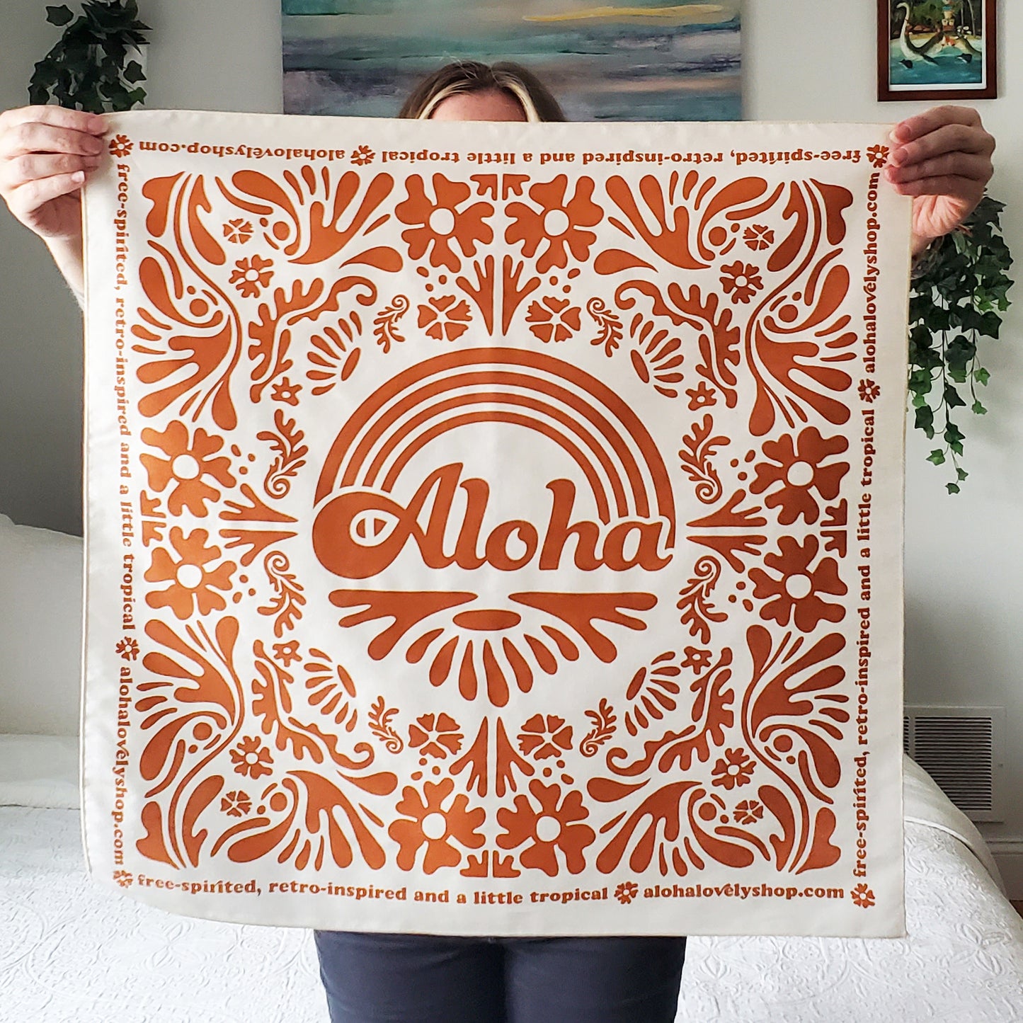 Aloha Rainbow Bandana in Natural Terracotta