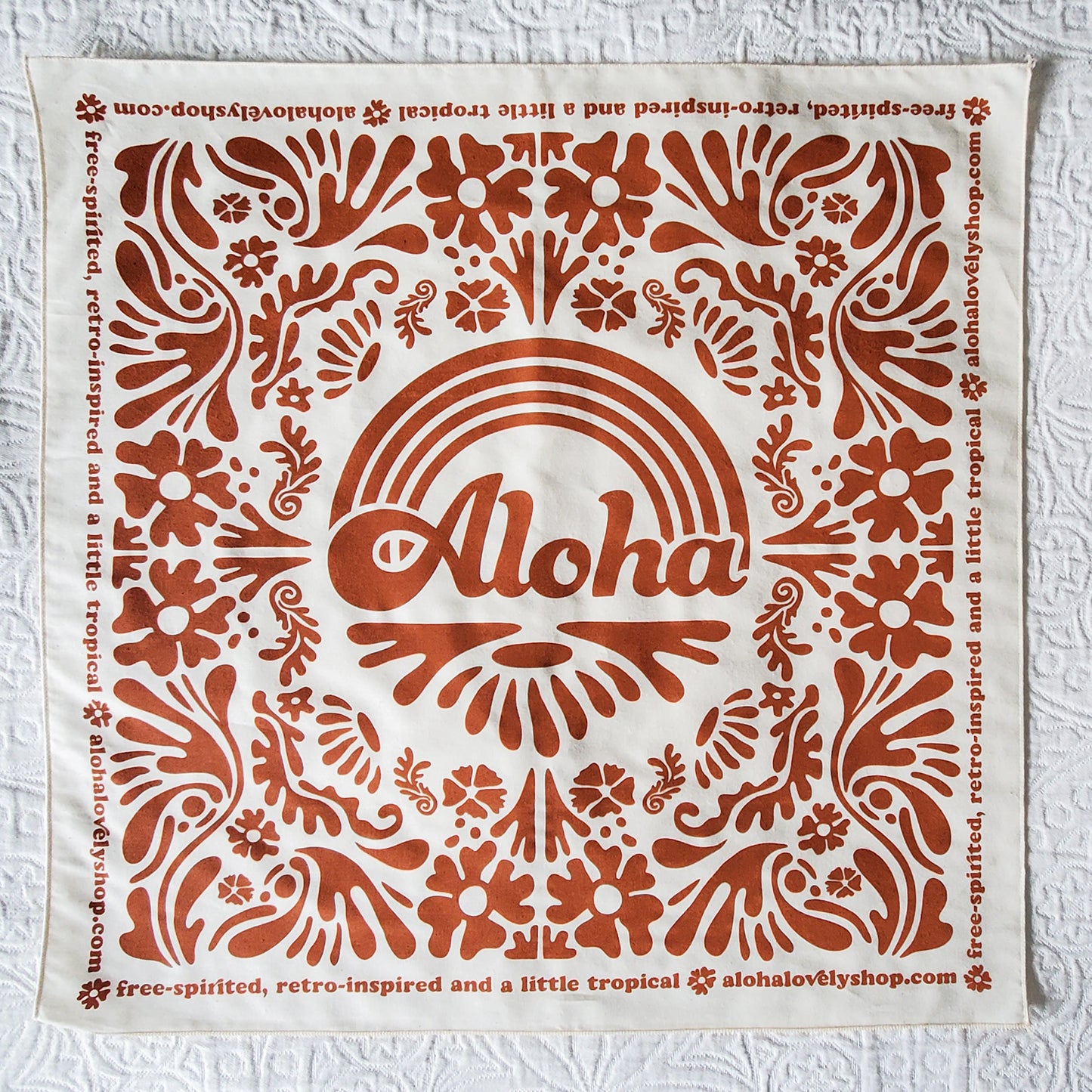 Aloha Rainbow Bandana in Natural Terracotta