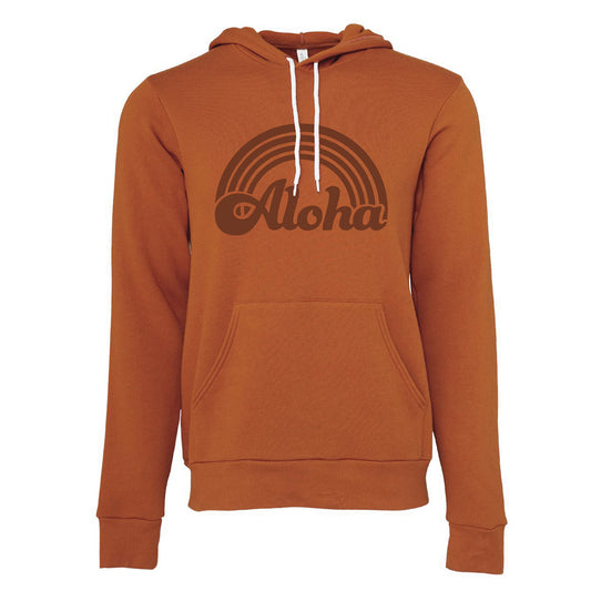 Aloha Retro Rainbow Hoodie in Autumn Orange