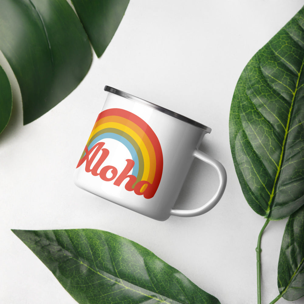 Aloha Retro Rainbow Camping Mug