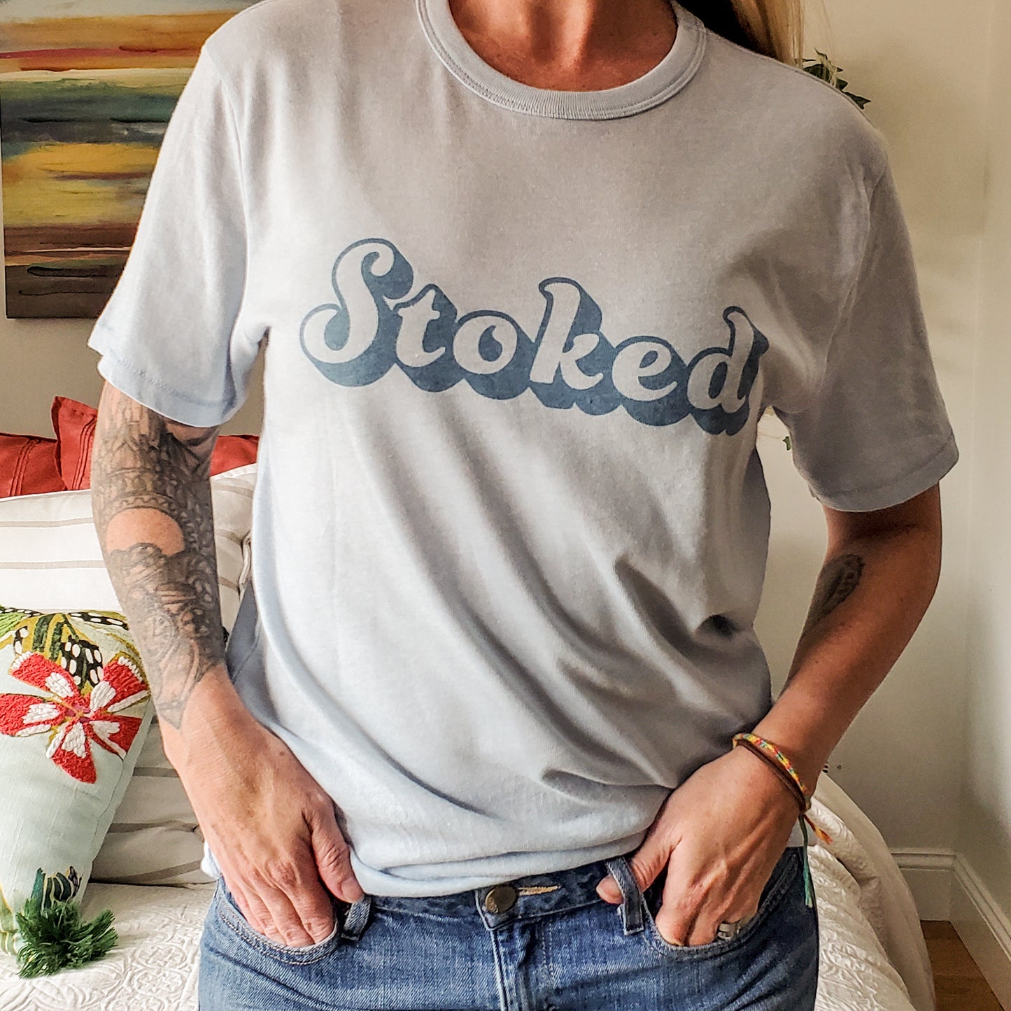 Stoked Tee in Blue Sky