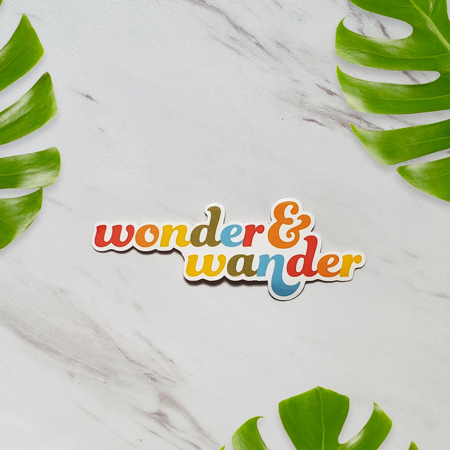 wonder and wander rainbow vinyl sticker